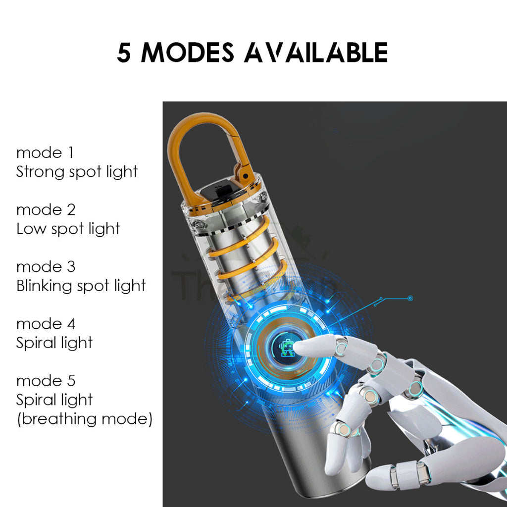 X10 Spiral Torch Light Camping Outdoor Hanging LED Lantern White Laser Atmosphere Lamp Hiking Breathing High Brightness