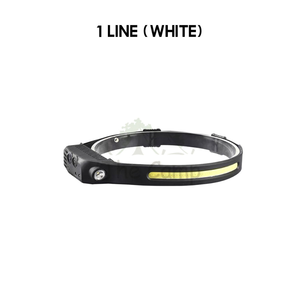 COB Headlamp with Motion Sensor USB LED Spotlight Camping Outdoor Hiking Head Lamp Waterproof Running Fishing Light