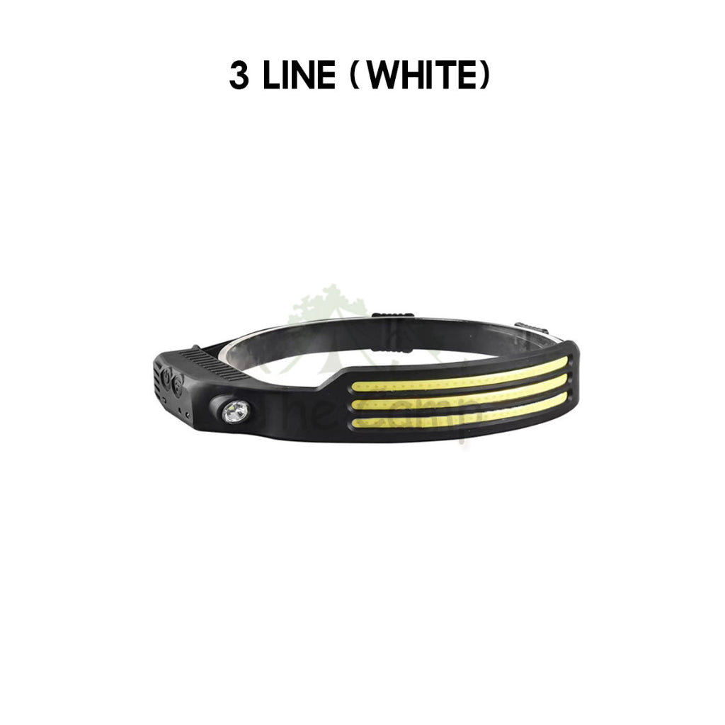 COB Headlamp with Motion Sensor USB LED Spotlight Camping Outdoor Hiking Head Lamp Waterproof Running Fishing Light