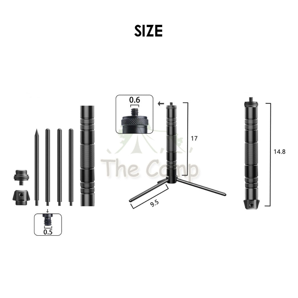 Aluminium Alloy Tripod for Lamp Light LED Outdoor Camping Compact Tactical Camera Lantern Lighthouse Blackdog Goal Zero