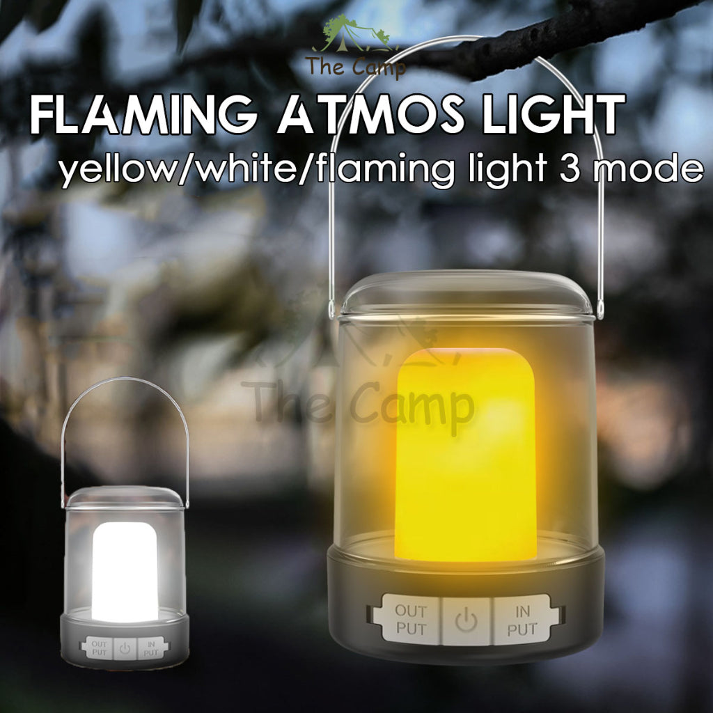 Flaming Atmosphere Light for Outdoor Camping Flame Type C Dimming Hanging LED Lantern Lamp Hiking Fishing Atmos