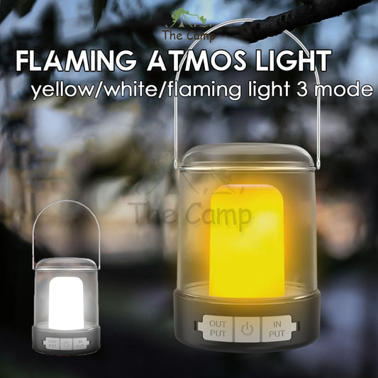 Flaming Atmosphere Light for Outdoor Camping Flame Type C Dimming Hanging LED Lantern Lamp Hiking Fishing Atmos