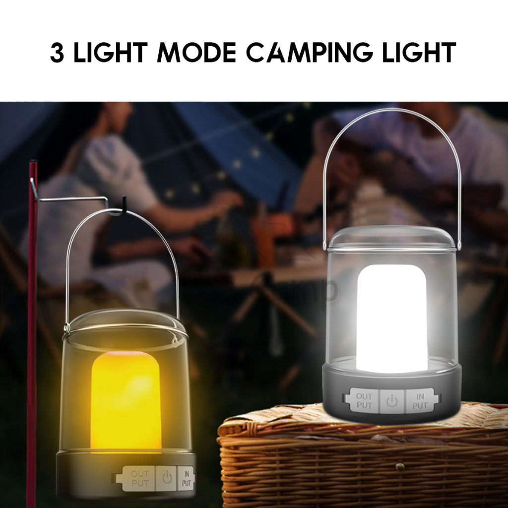 Flaming Atmosphere Light for Outdoor Camping Flame Type C Dimming Hanging LED Lantern Lamp Hiking Fishing Atmos