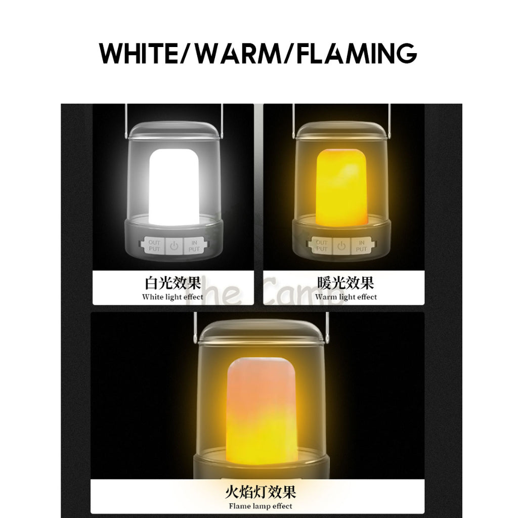 Flaming Atmosphere Light for Outdoor Camping Flame Type C Dimming Hanging LED Lantern Lamp Hiking Fishing Atmos