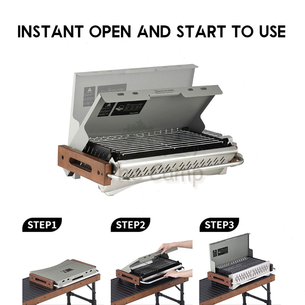 Naturehike BBQ Grill Portable Folding Enamel Coating Charcoal Grills Stove Barbecue Tabletop CNK2300CJ010