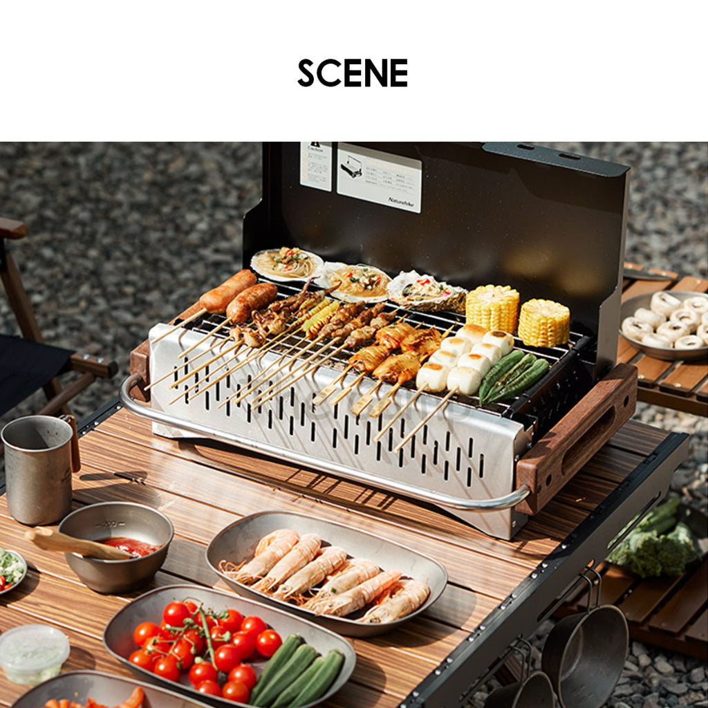 Naturehike BBQ Grill Portable Folding Enamel Coating Charcoal Grills Stove Barbecue Tabletop CNK2300CJ010