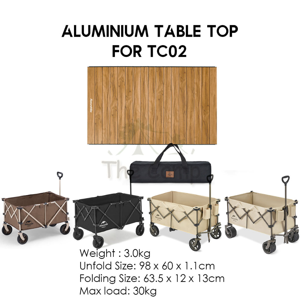 Naturehike Wagon Trolley Table Top Aluminum Alloy Wood Grain Design For TC02 TC03 TC07 Normal Camping