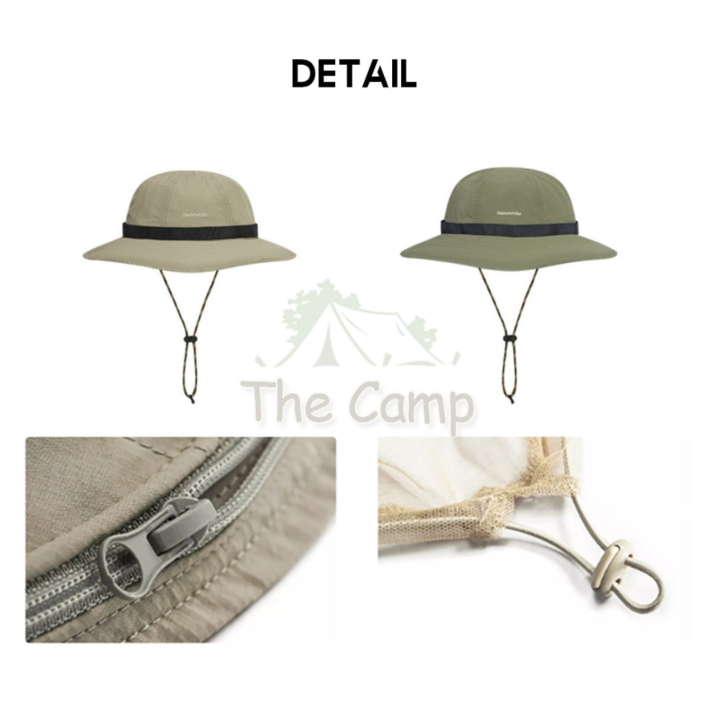 Naturehike Mesh Fisherman Hat Anti Mosquito Camping Outdoors Folding Shawl Breathable Cap Hats Chair Double Visor LA010