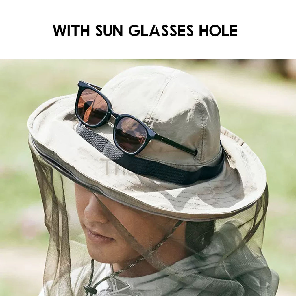 Naturehike Mesh Fisherman Hat Anti Mosquito Camping Outdoors Folding Shawl Breathable Cap Hats Chair Double Visor LA010