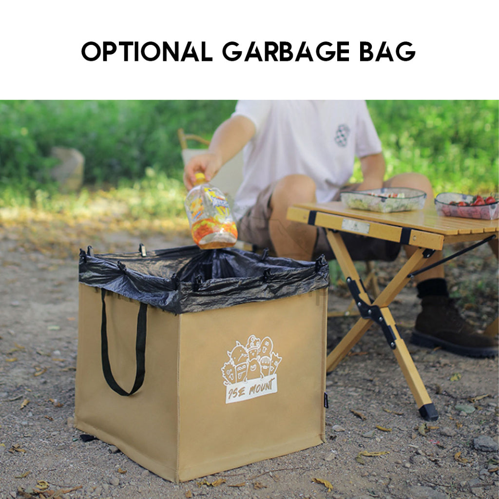 Foldable Standing Bag 64L Large Outdoor Camping Rubbish Garbage Rack Laundry Bags Black Folding Compact Size Garbage