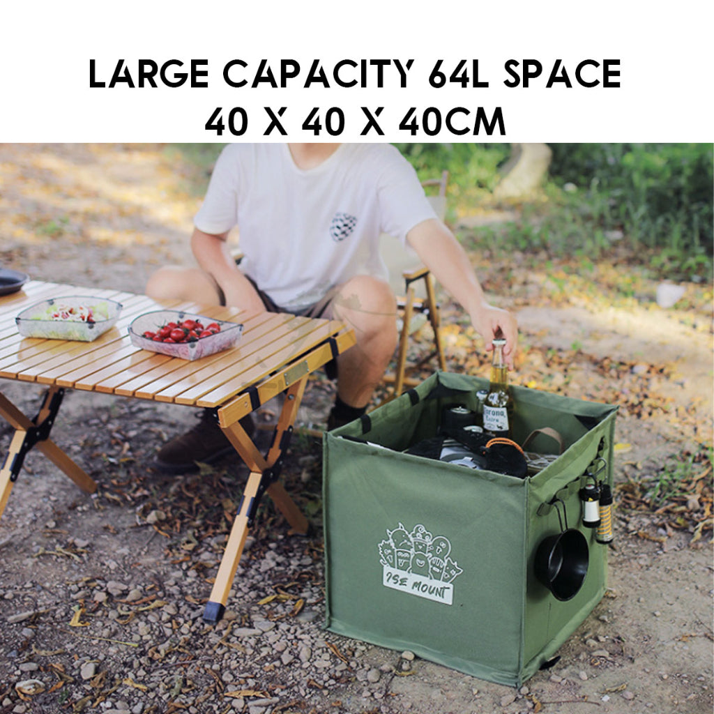 Foldable Standing Bag 64L Large Outdoor Camping Rubbish Garbage Rack Laundry Bags Black Folding Compact Size Garbage