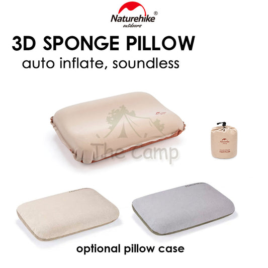 Naturehike 3D Automatic Inflatable Sponge Pillow Camping Silent Soundless Auto Inflate Travel Air Bed NH21ZT001