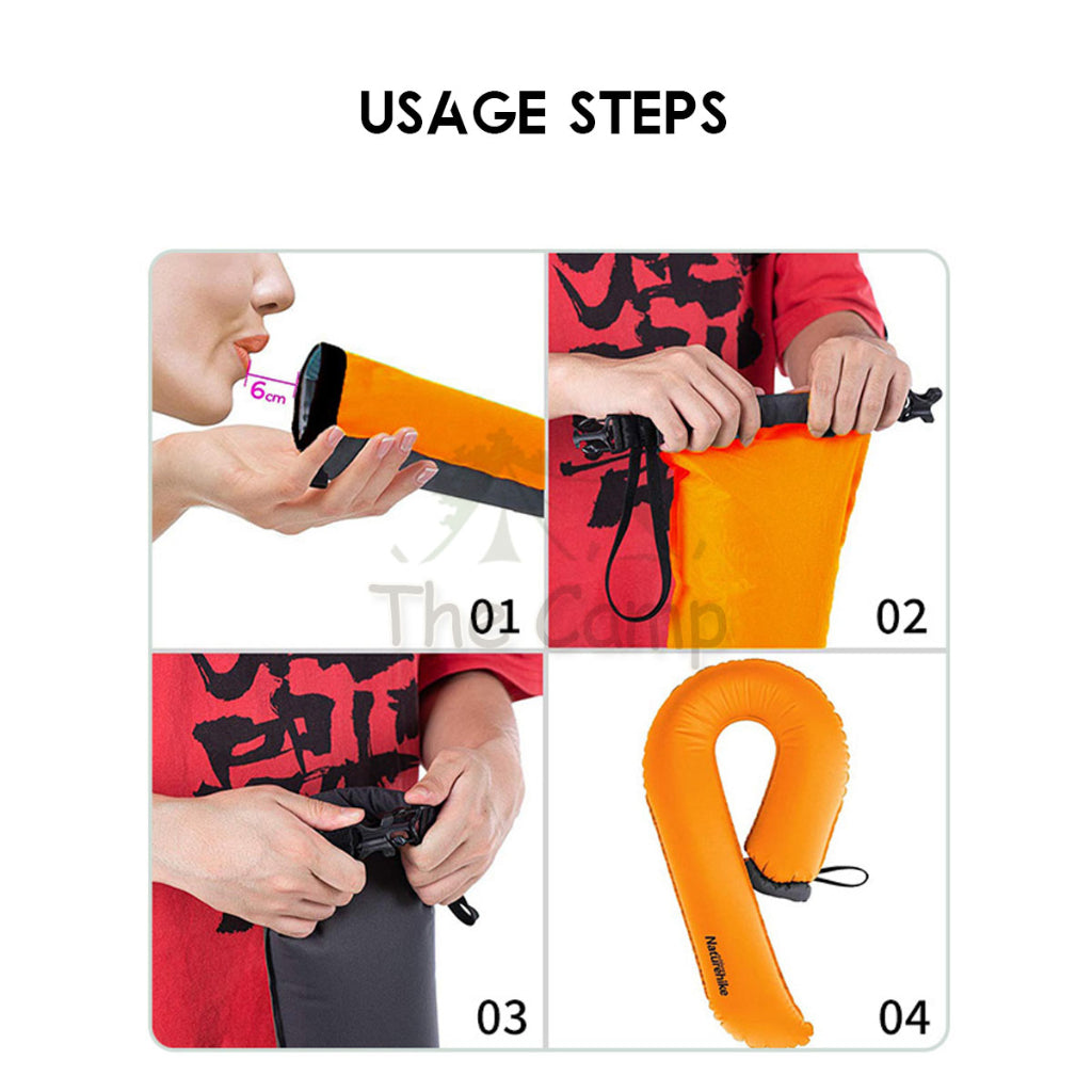 Naturehike U Shape Inflatable Travel Pillow Long Neck Multifunction Air Pillow Bolster Eye Mask Phone Holder NH20ZT004