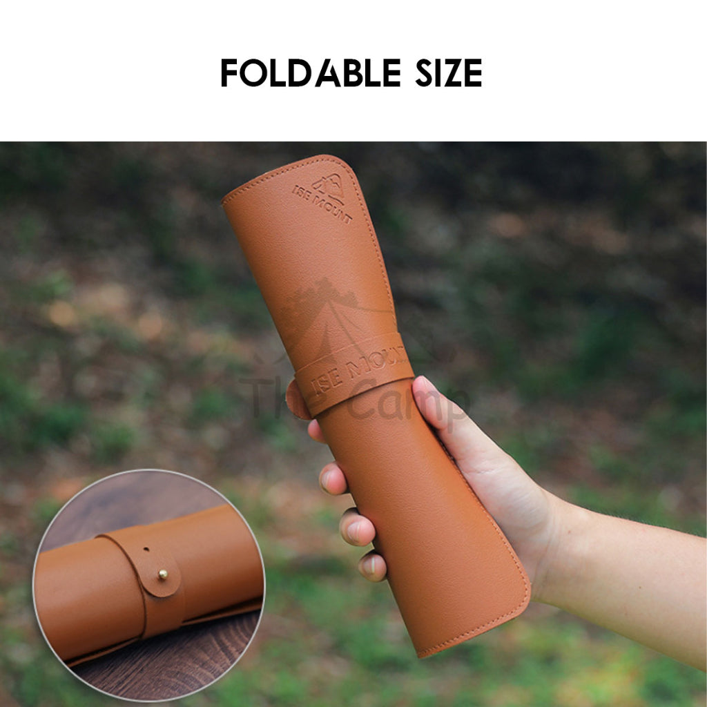 PU Leather Table Mat Anti Scratch Dirt Waterproof Box Mat Camping Outdoor Protector Eggroll Tableware Aluminium Wood