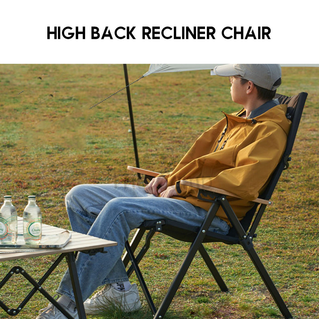 Mobi Garden Recliner Chair High Back Aluminum Alloy Adjustable Armrest Outdoor Camping Moon Chair Kermit NX22665047