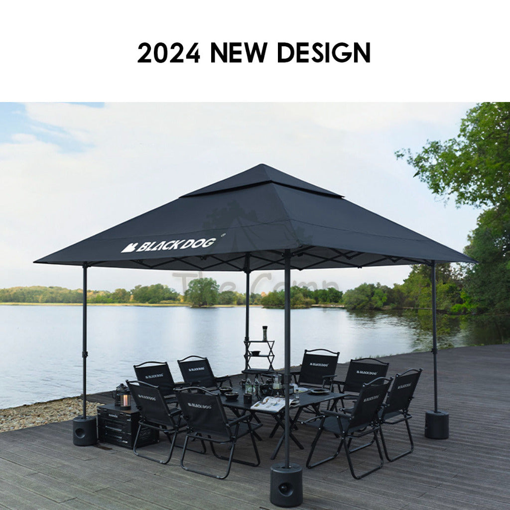 Blackdog Square Large Awning Canopy Adjustable Height Flysheet Outdoor Camping Sunshade Black Umbrella CBD2300ZP018