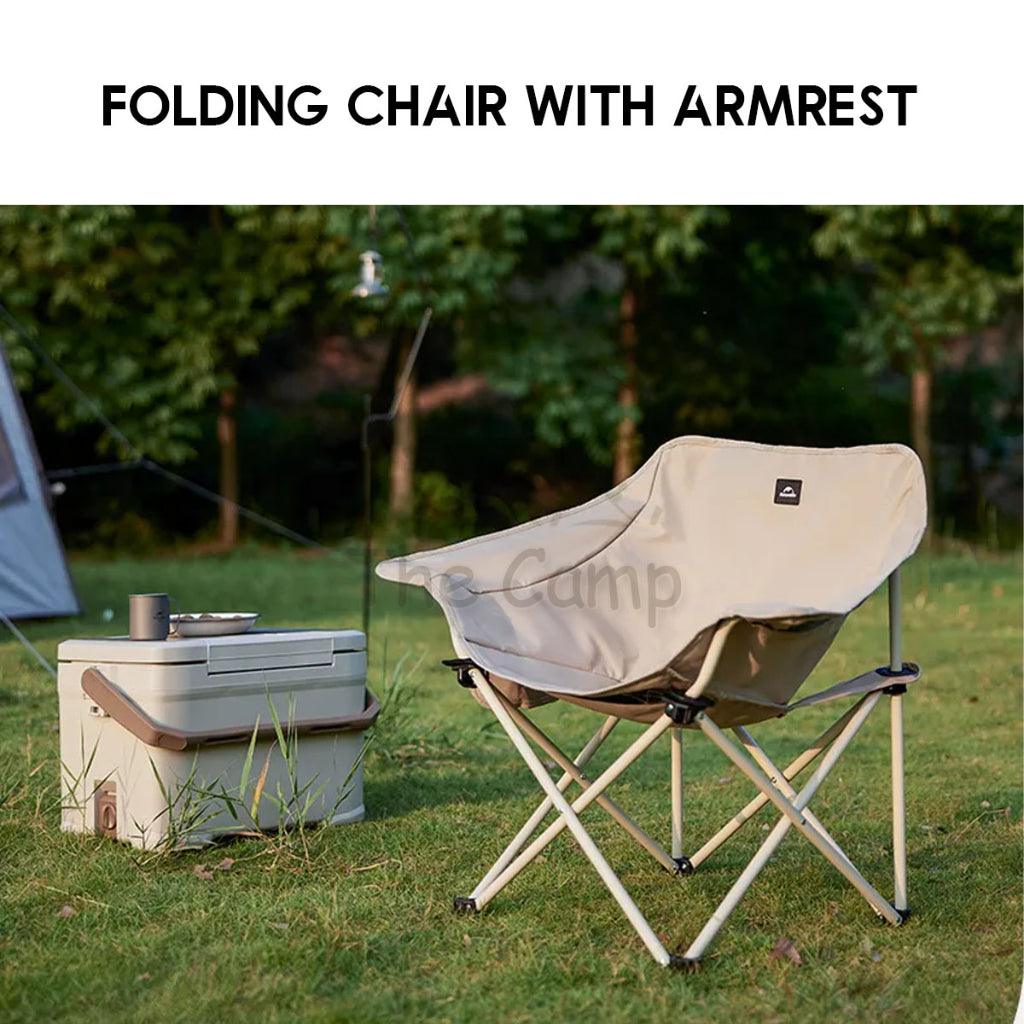 Naturehike Armrest Folding Chair Outdoor Camping Widened Armchair with Handle Moon Kermit Reclining CNH23JU13002