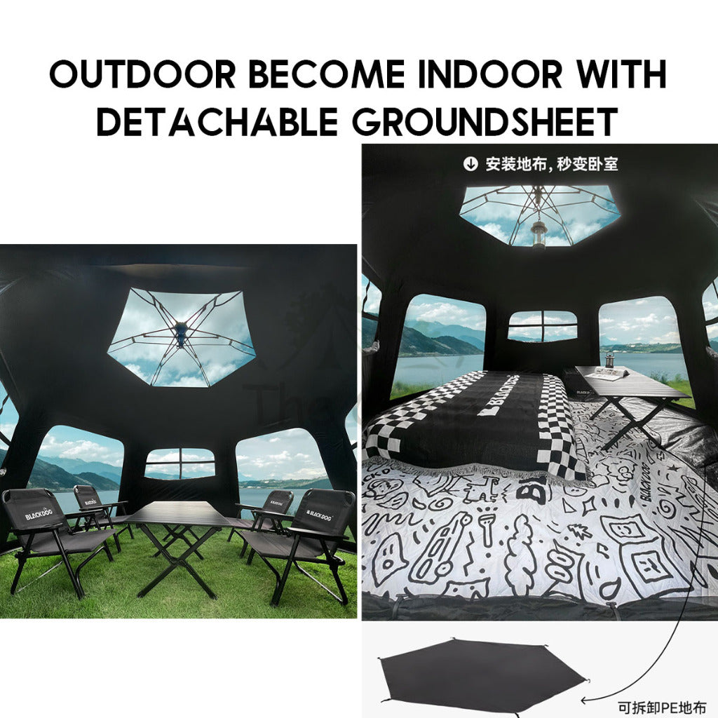 Blackdog Hexagon Automatic Tent Dome Shelter Outdoor Camping Black Hexagonal Tenda Khemah CBD2300QT012