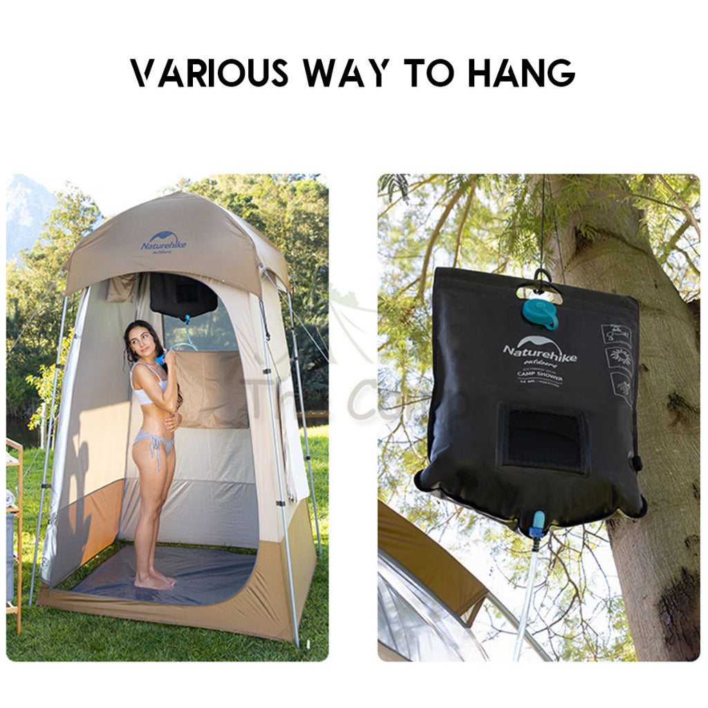 Naturehike Solar Heater Shower Bag 20L Camping Outdoor Bath Equipment Head Switchable Heating Hydration Pack NH21SJ032