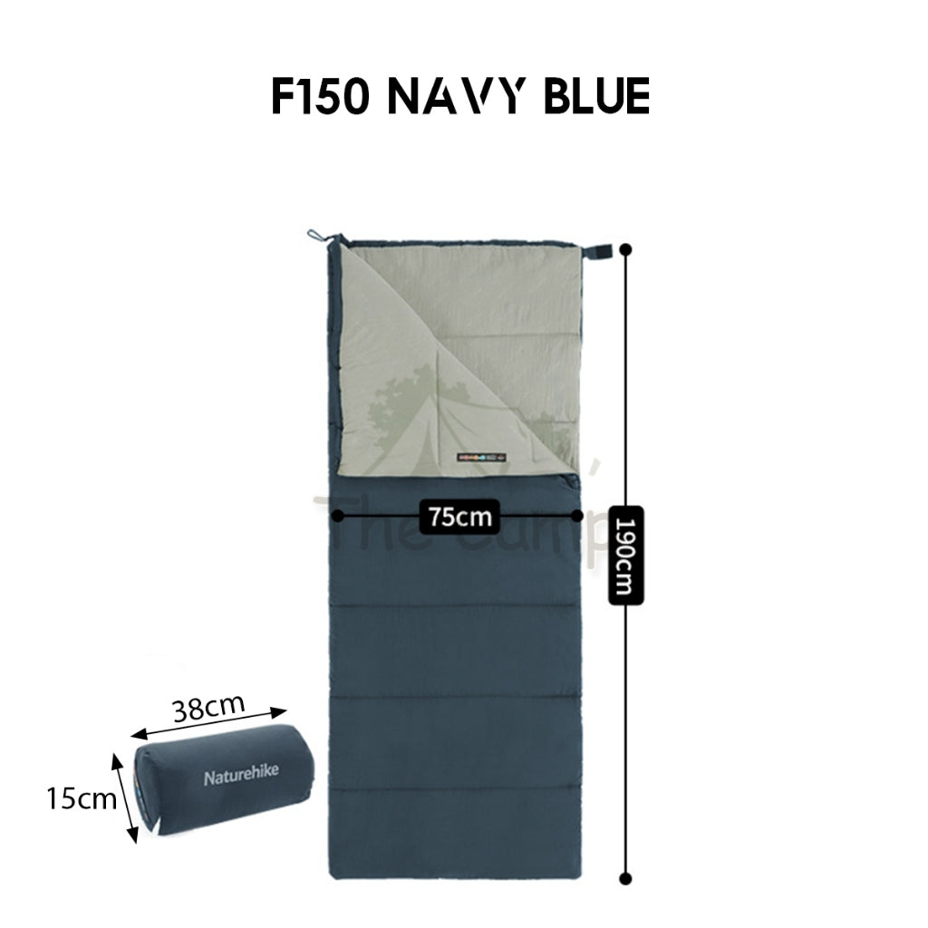 Naturehike F150 Sleeping Bag Outdoor Camping Malaysia Weather 1KG Envelope Joinable Cotton Ultralight Black NH22MSD05