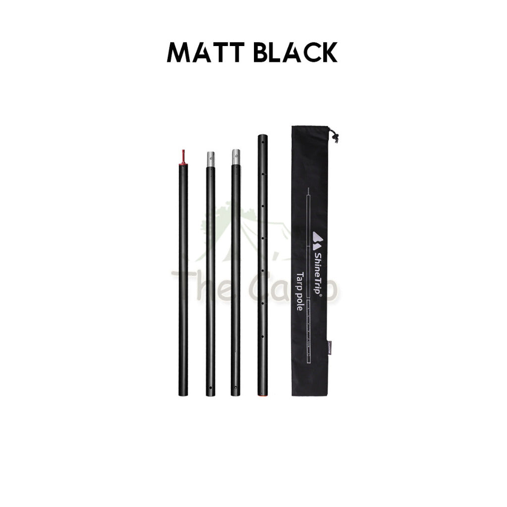 Shinetrip 31mm 2.86M Adjustable Pole for Flysheet Tarp Heavy Duty Aluminium Alloy Rod Tiang Black Titanium