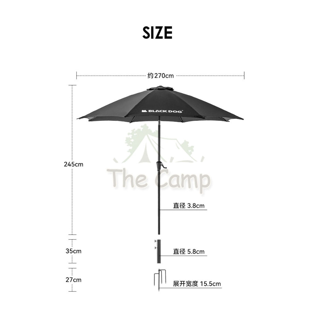 Blackdog Outdoor Umbrella Screen Tarp Light Water Base Stand Parasol Camping Fishing Picnic Sunscreen Tent CBD2300WS010