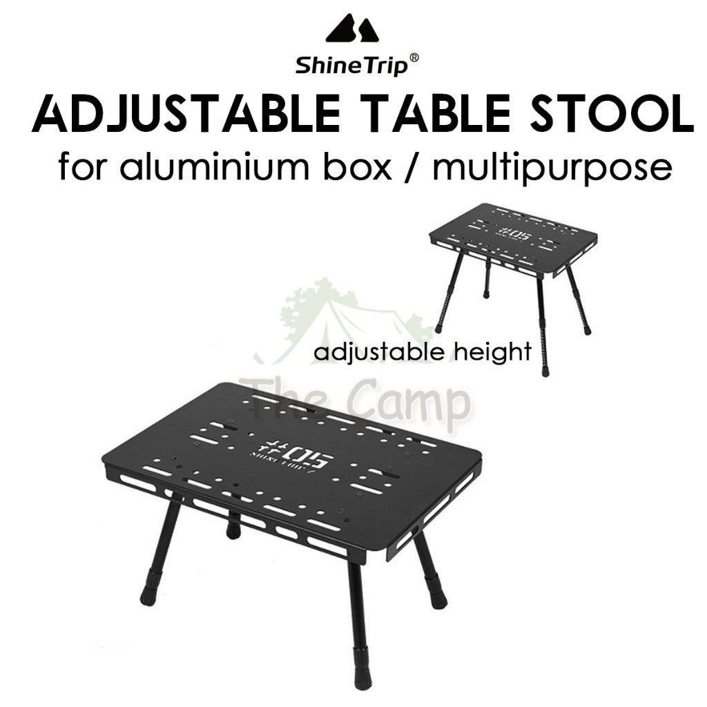 Shinetrip Stool Table for Aluminium Box Set Expandable IGT Storage Box 44L 72L Tactical Case Stool Table Outdoor Camping