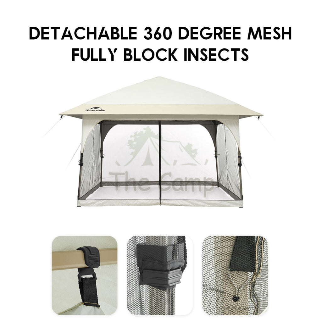 Naturehike Quick Opening Canopy with Mesh Outdoor Camping Event Automatic Awning Shelter Dome Tent Sunshade CNK2300ZP015
