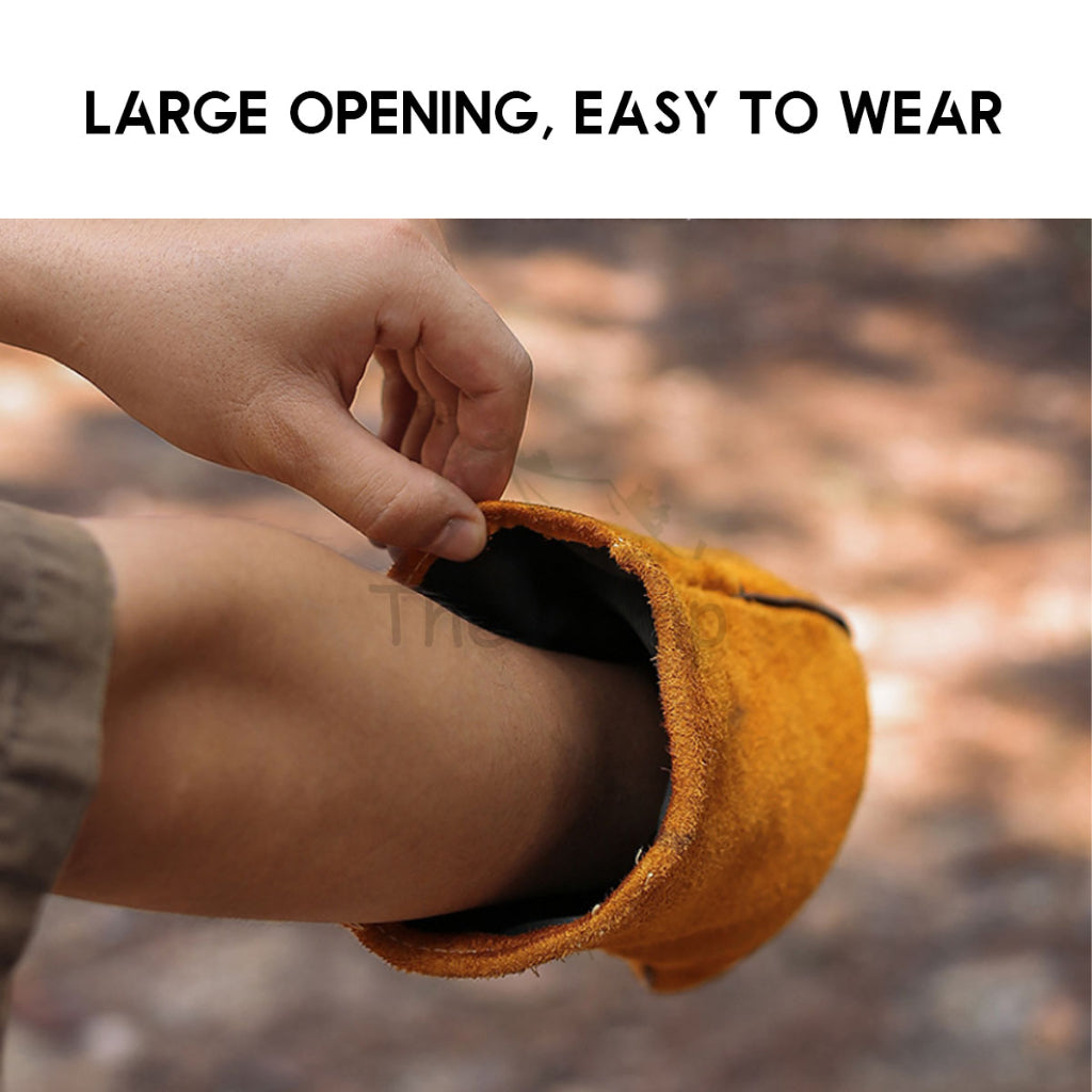 Leather Fire Resistant Glove Flame Retardant Heat Insulation Fireproof Camping BBQ Anti Scald Tent Flysheet Pole Nail