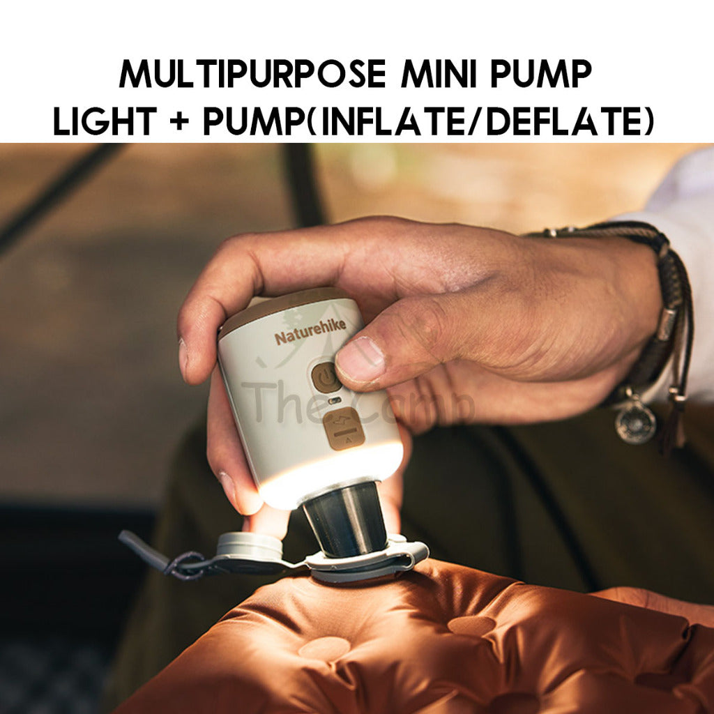 Naturehike Mini Air Pump with Light Outdoor Camping Inflatable Mattress Bed Pump Pillow Tent Lamp CNK2300DQ022