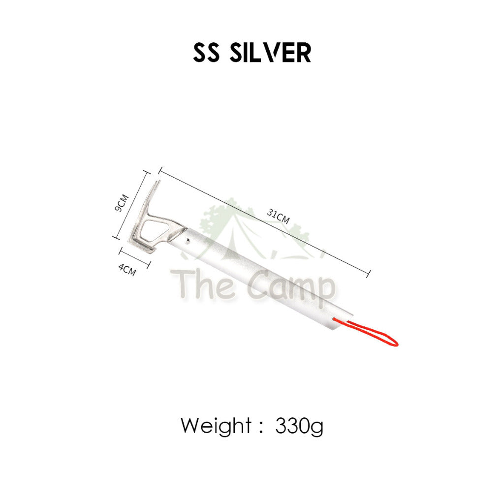 Camping Hammer Stainless Steel Copper Aluminium Brass Solid Wood Handle Peg Stake Nail Hammers Multifunction