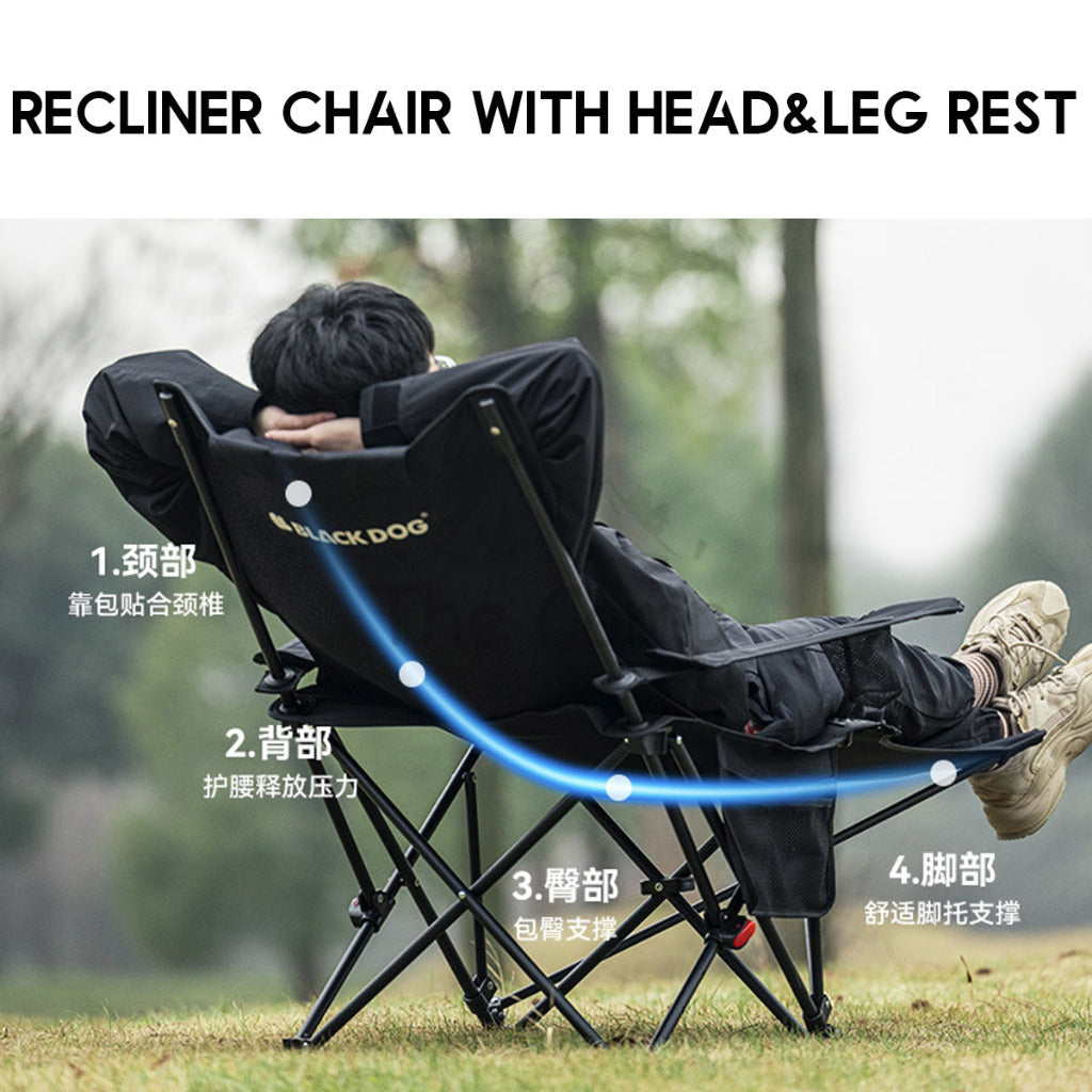 Blackdog Camping Leg Rest Recliner Lazy Chair Headrest Lounge Leisure Foldable Lying Sleeping Outdoor CBD2550JJ039