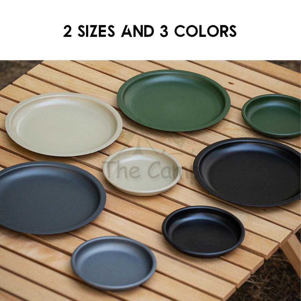 Retro Aluminium Tableware Plate Bowl Cup Mug Outdoor Camping Cookware Black Green Khaki Stove Cookware