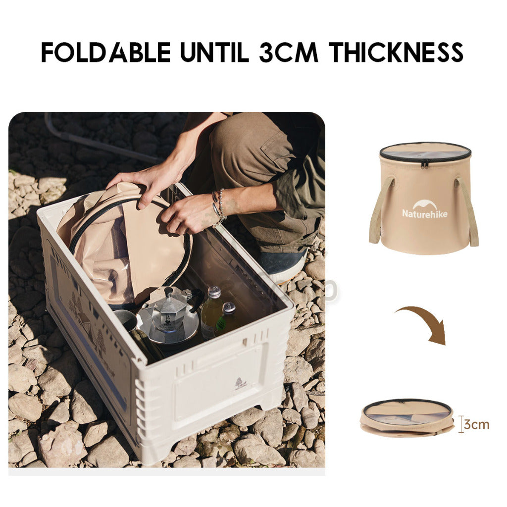 Naturehike Camping Foldable Bucket Portable Waterproof Round 10L 20L Water Transparent Container CNK2350CF010