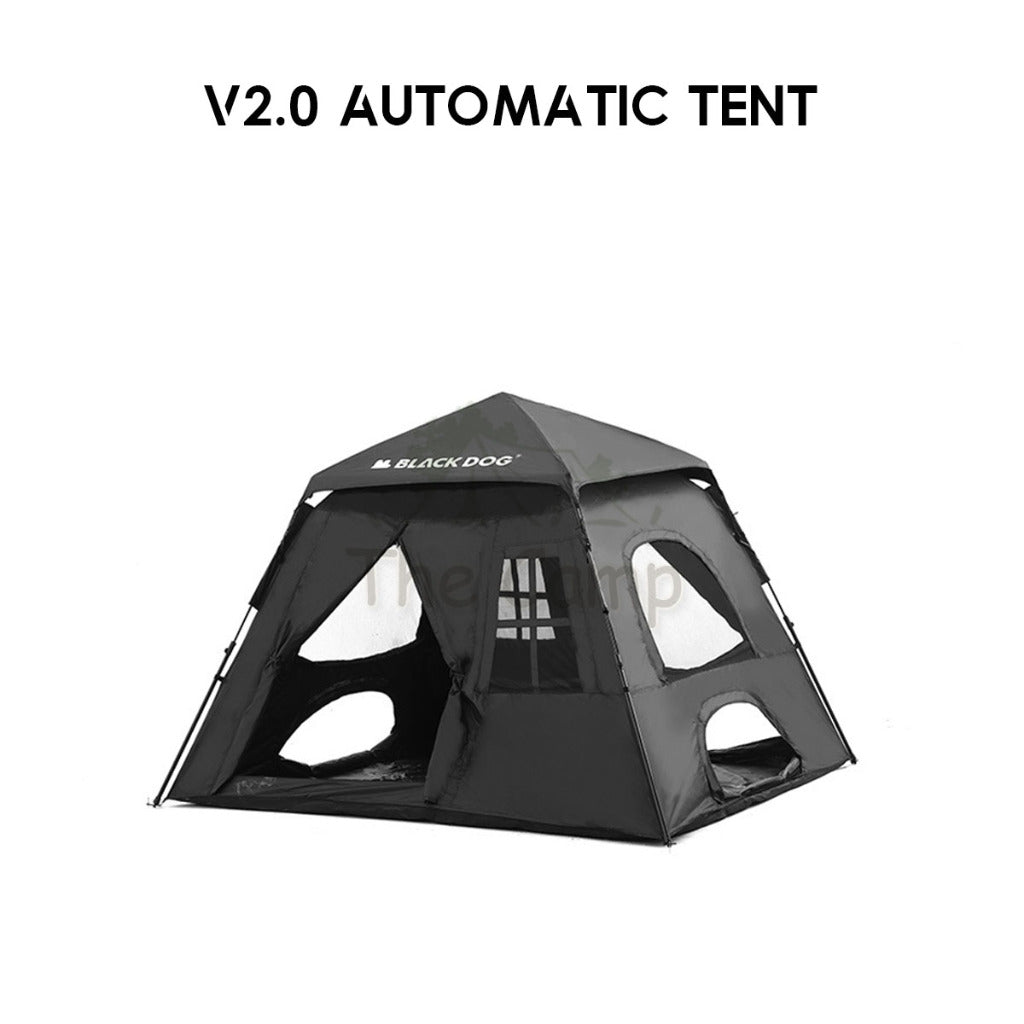 Blackdog Automatic Tent 2.0 3.0 v3 Black Coating Auto Pop Up Camping Outdoor Flysheet Pole Nail Rope CBD2450WS030