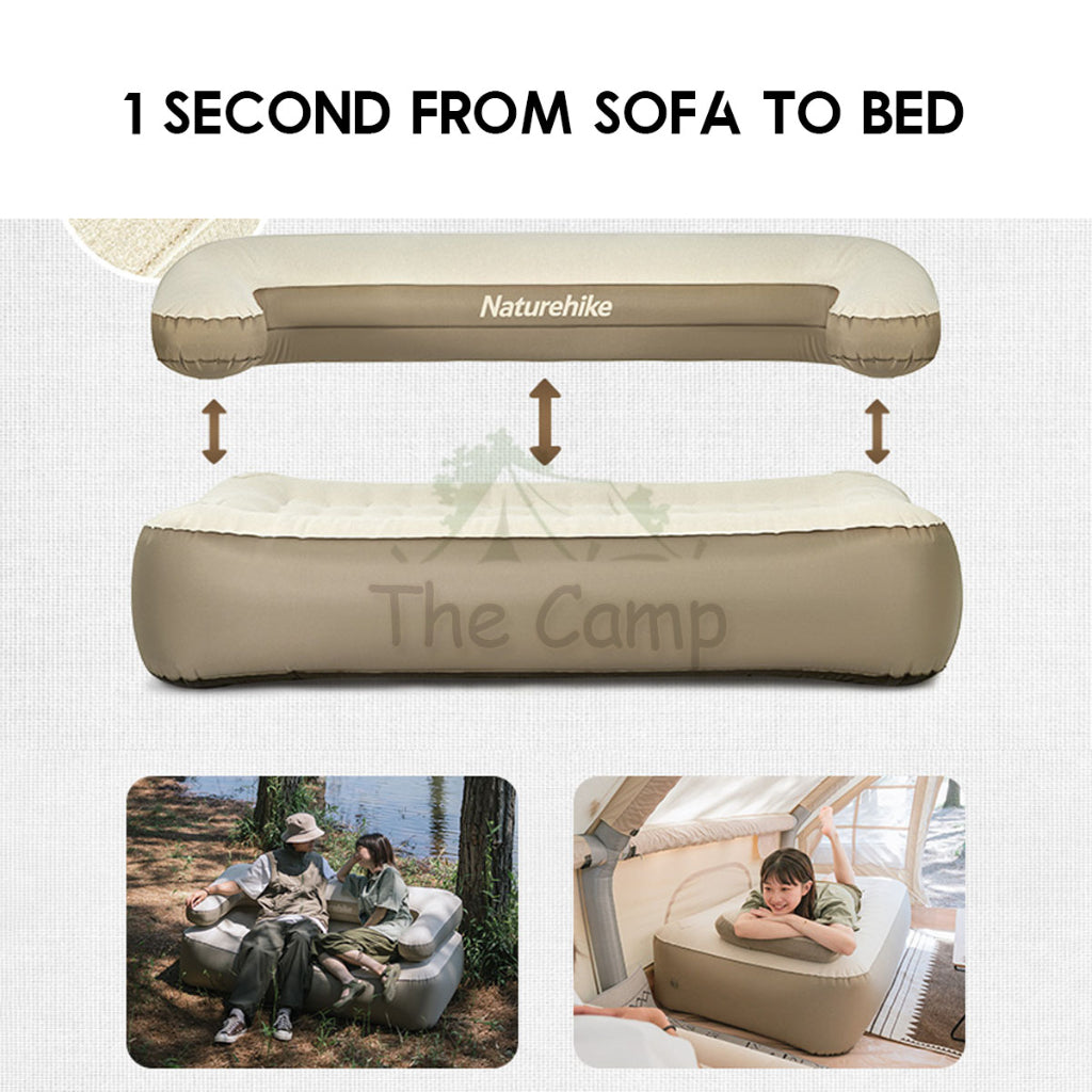 Naturehike 2 In 1 Inflatable Sofa & Bed TPU Outdoor Camping Portable 35CM Thickened Double Single Bed Mattress NH22FCD06