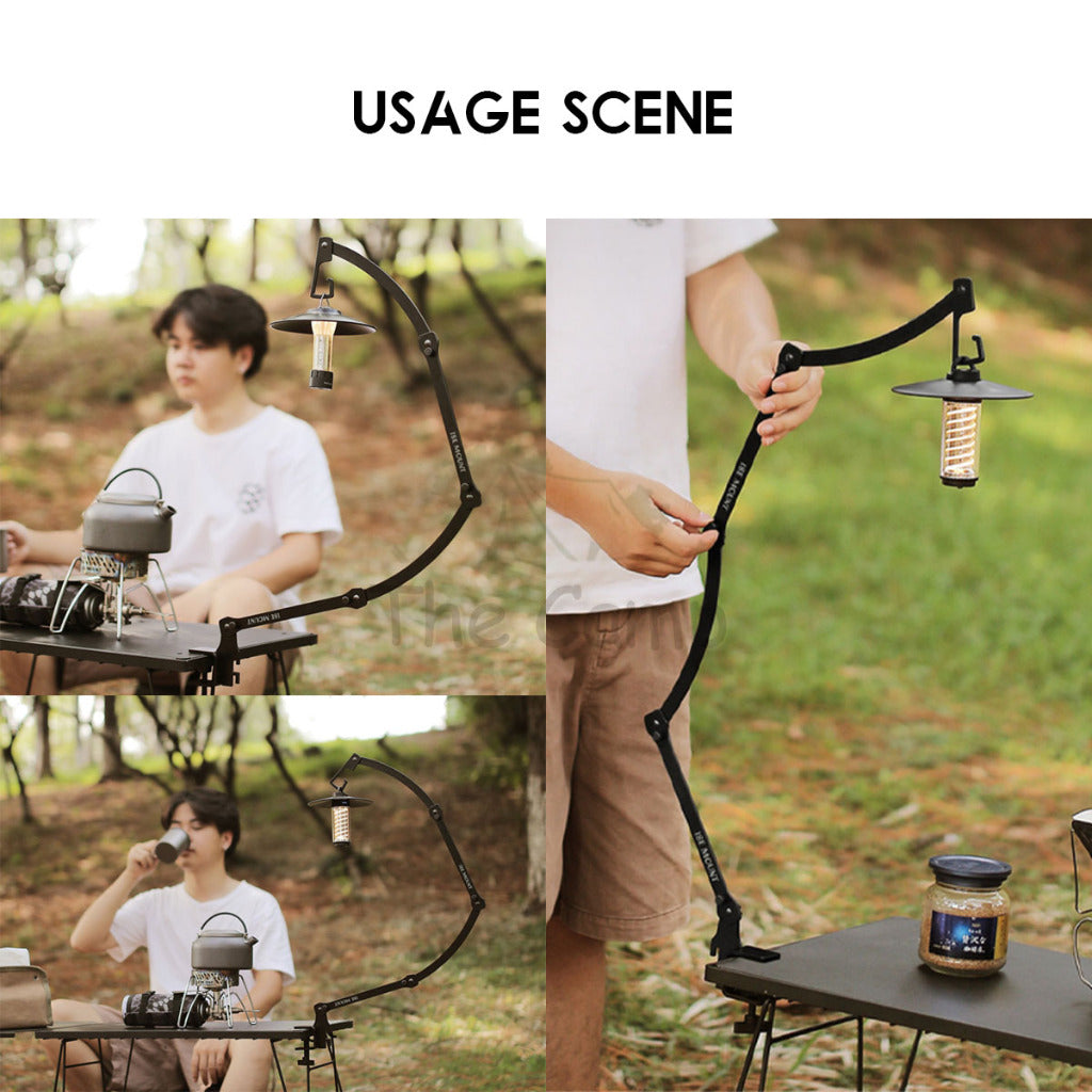 Adjustable Lamp Holder Foldable Folding Latern Pole Hanger Rod Lantern LED Stand Outdoor Camping Table Hanging Light
