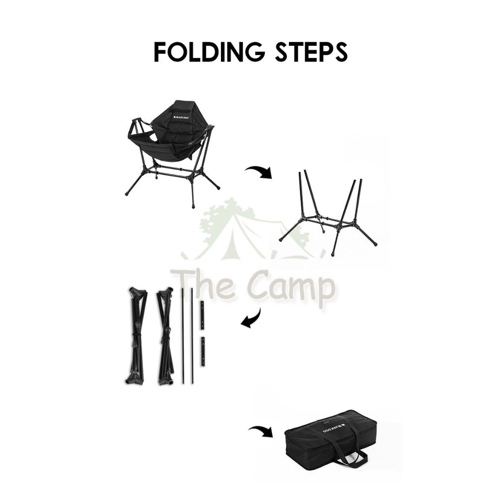 Blackdog Foldable Rocking Chair Portable Adjustable Camping Folding Sling Chair Table Tent Nail Peg Bag CBD2450JJ021