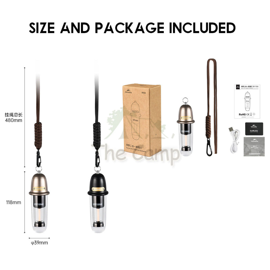 Naturehike Lanyard Vintage Light Retro Lamp IPX4 Outdoor Camping LED Lantern Black Warm White Hanging Strap CNK2350ZM010