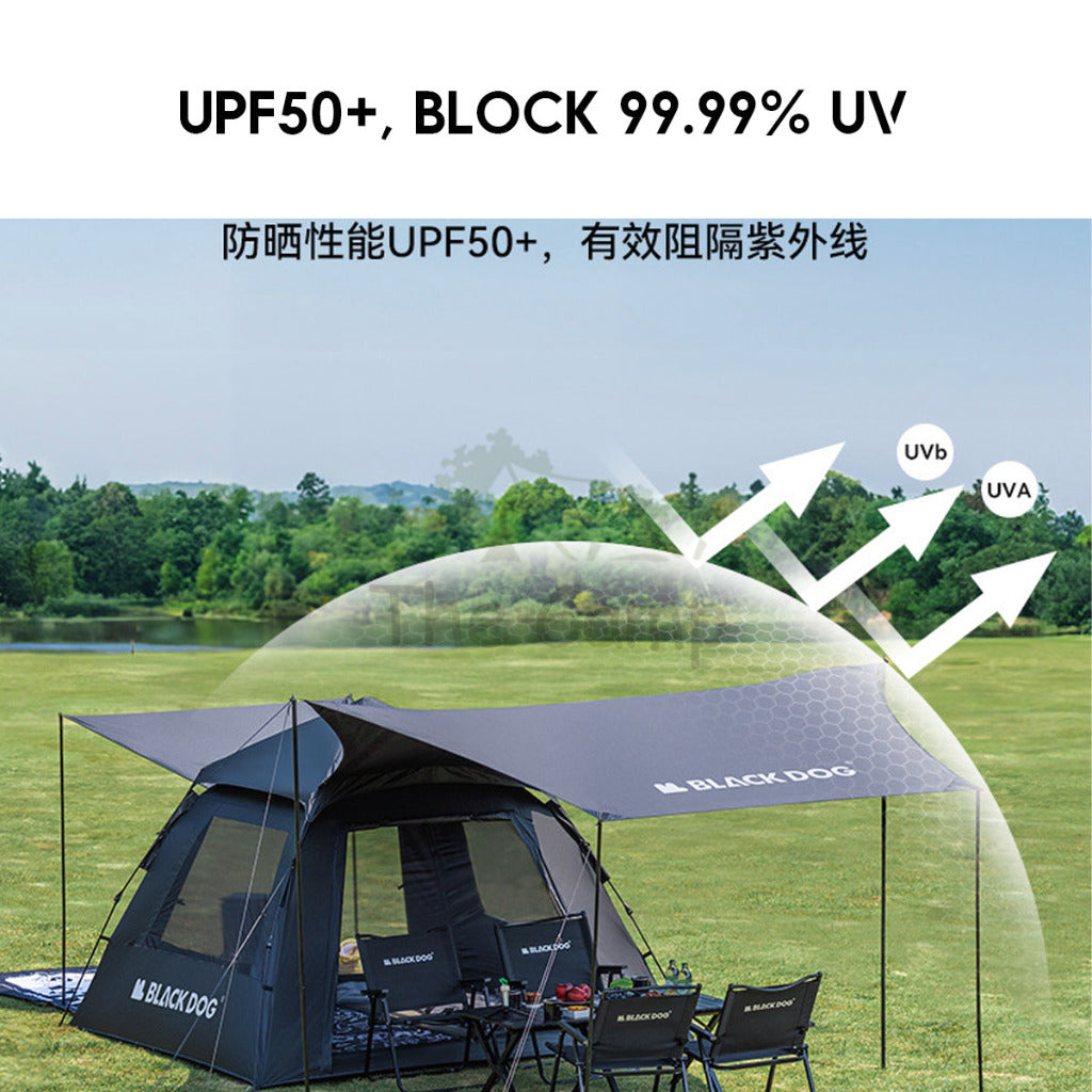 Blackdog Automatic Tent 2.0 3.0 v3 Black Coating Auto Pop Up Camping Outdoor Flysheet Pole Nail Rope CBD2450WS030