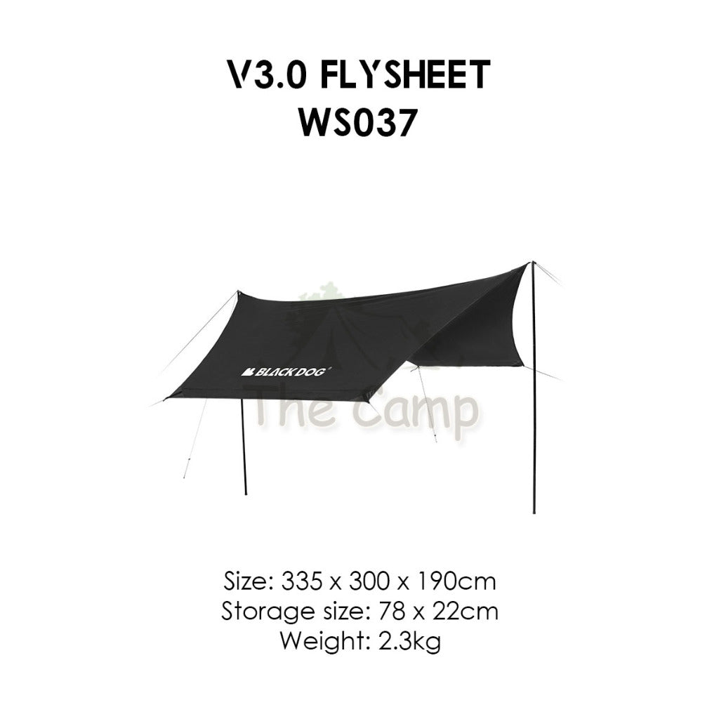 Blackdog Automatic Tent 2.0 3.0 v3 Black Coating Auto Pop Up Camping Outdoor Flysheet Pole Nail Rope CBD2450WS030