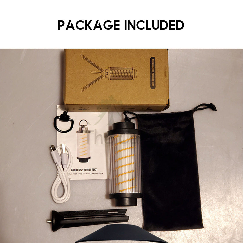 L03 Spiral Torch Light Camping Outdoor Hanging LED Lantern White Laser Atmosphere Lamp Hiking Breathing High Brightness
