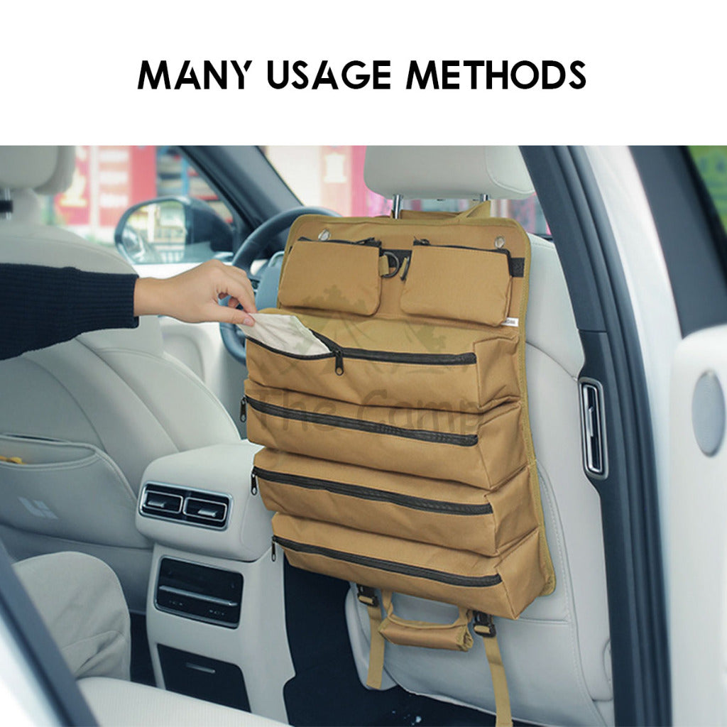 Multipurpose Organizer Storage Bag 4 Row Section Camping Outdoor Peg Hammer Nail Rope Tissue Tool Bag Hardware Beg