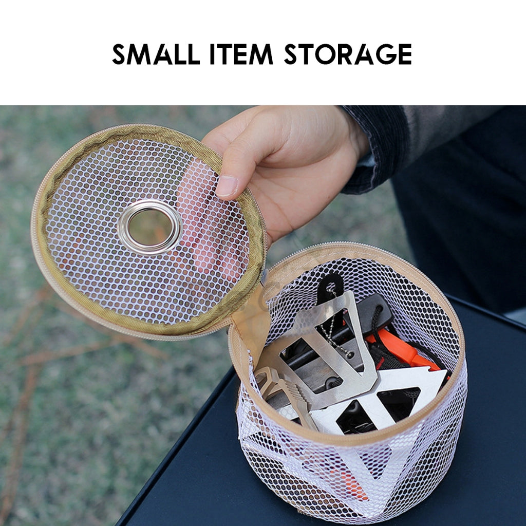 Tissue Roll Mesh Bag Camping Outdoor Toilet Paper Towel Holder Beg Serviette Napkin Smooth Pull Large Capacity 14cm