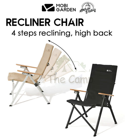 Mobi Garden Recliner Chair High Back Aluminum Alloy Adjustable Armrest Outdoor Camping Moon Chair Kermit NX22665047