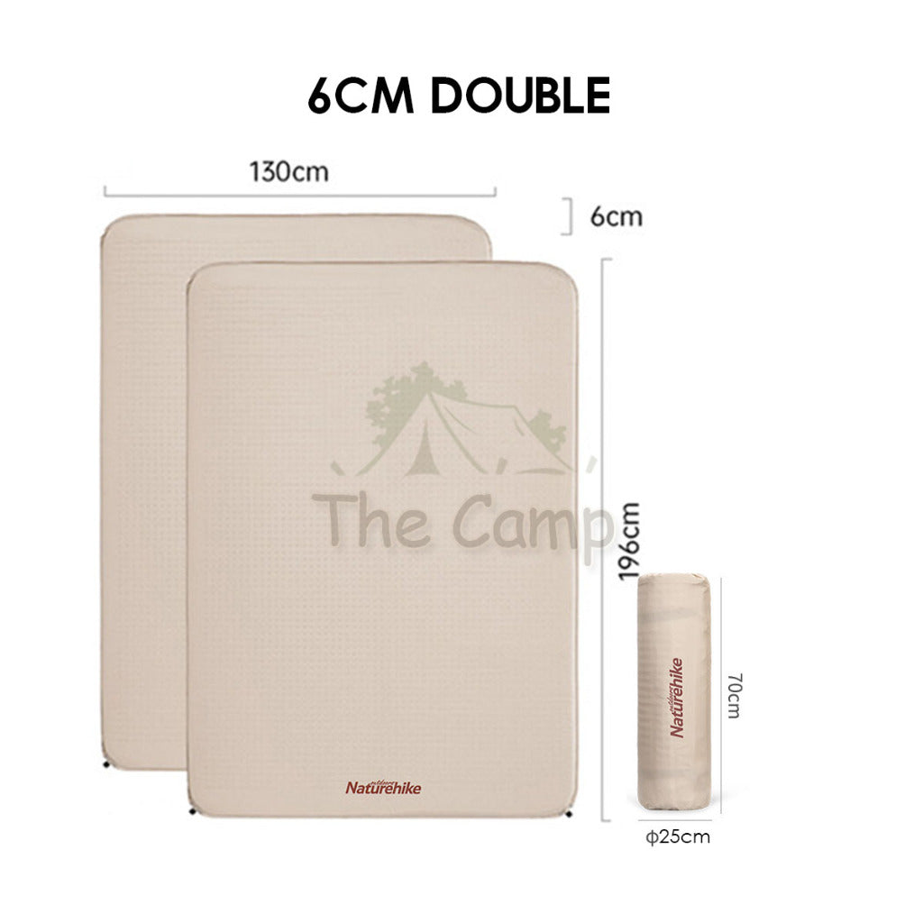 Naturehike Sponge Bed Mattress Auto Inflate 3cm / 6cm Self Inflatable Single Double Outdoor Camping Foldable NH20DZ002