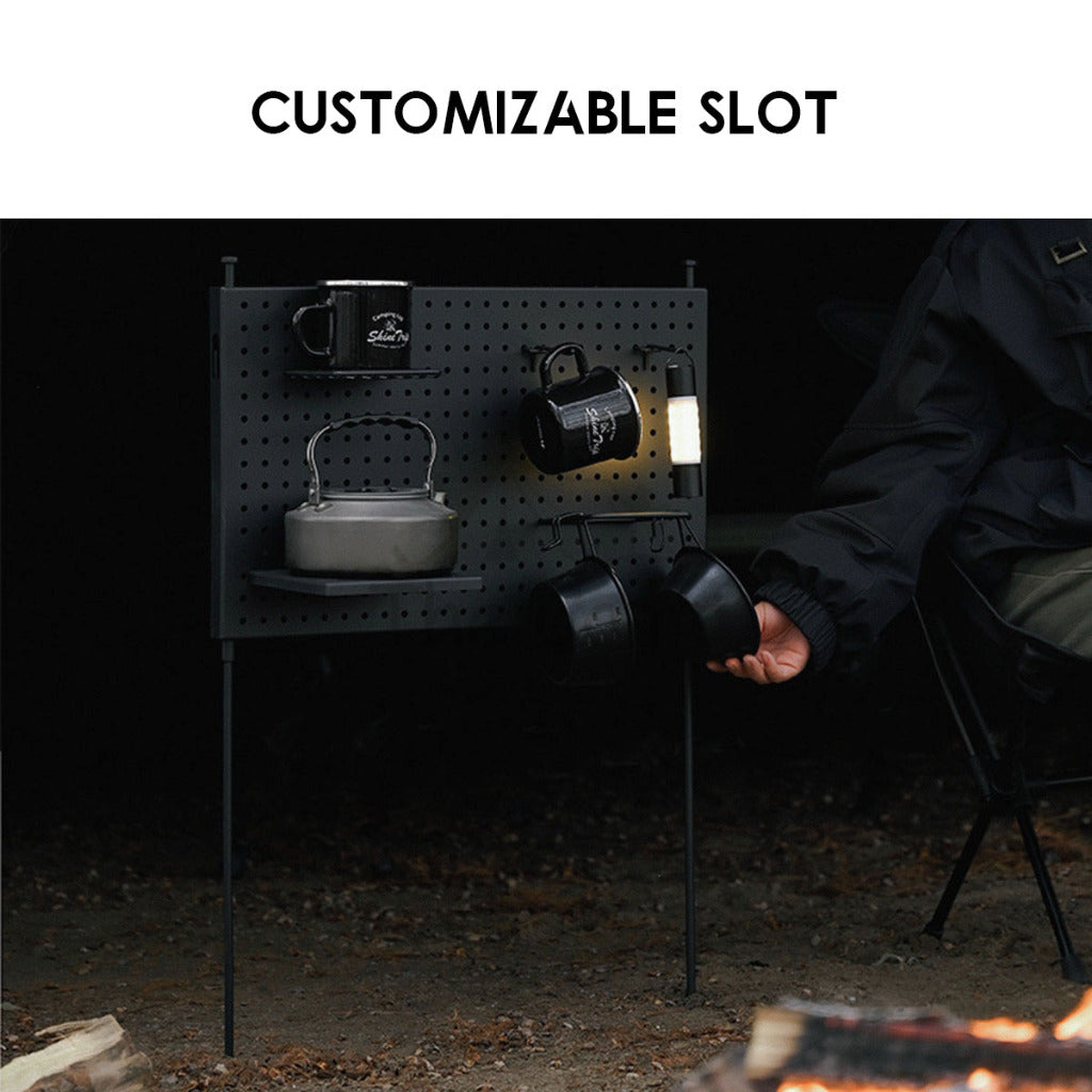 Shinetrip PegBoard Hole Board Peg Board Outdoor Camping Rack Shelf Holder Black Wall Storage Board