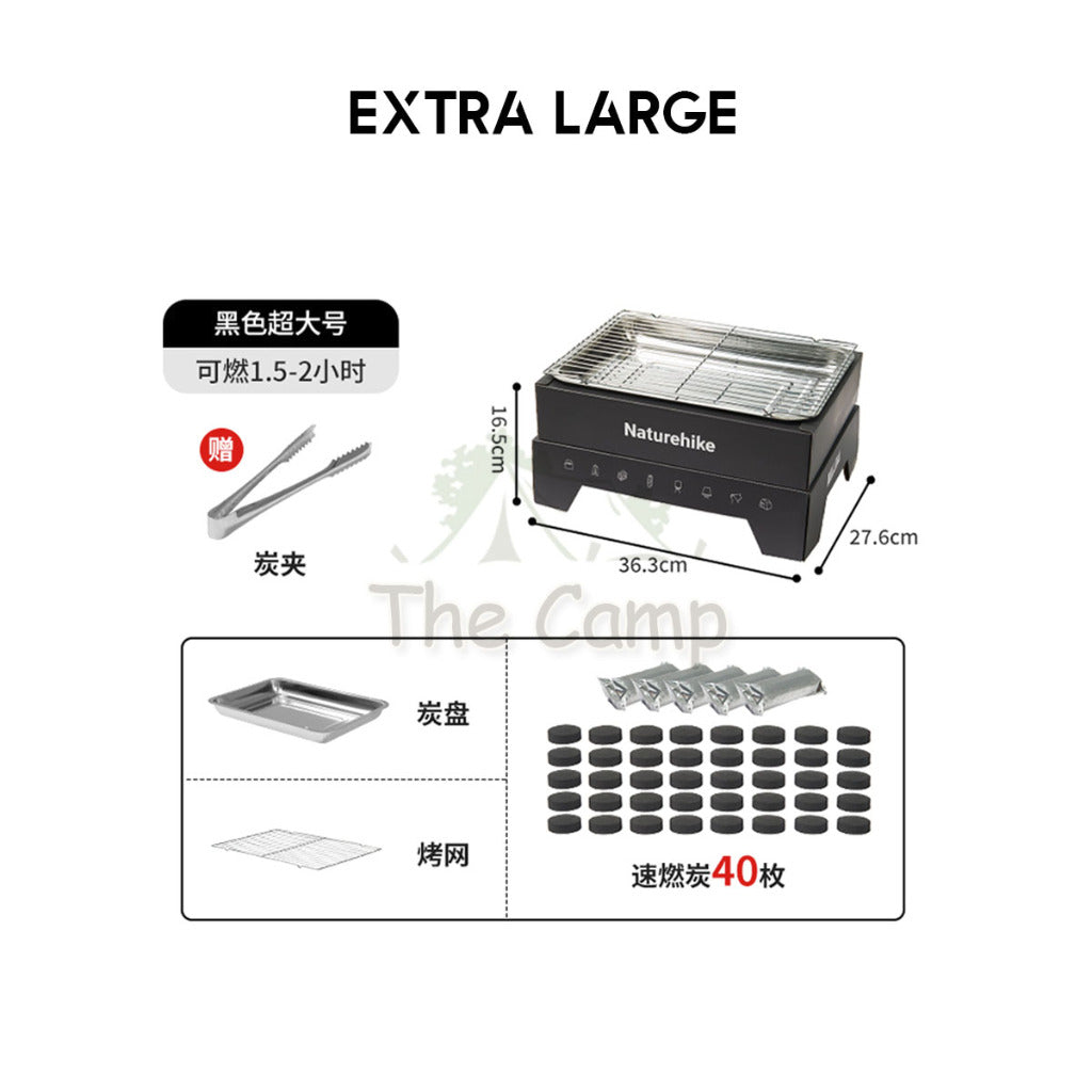 Naturehike Disposable BBQ Grill Stove Set Charcoal BBQ Kit Rack Reusable 2-3 Times Camping Outdoor CNK2300CW012