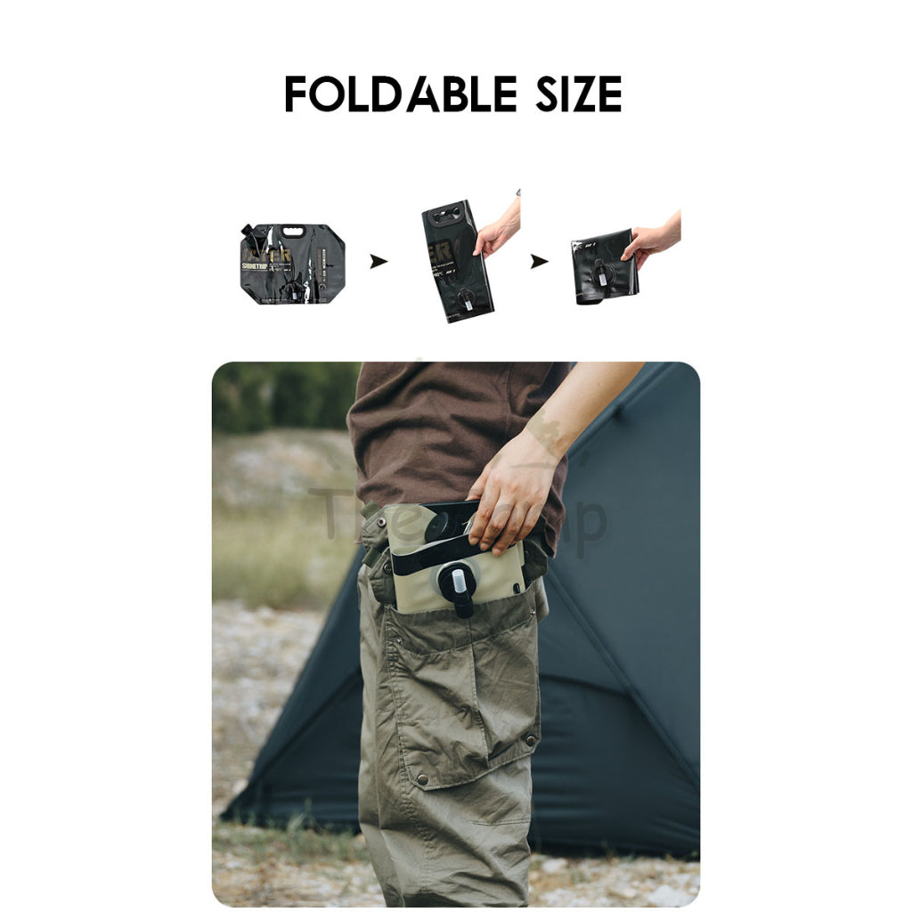 Shinetrip Foldable Water Bag Bucket 8L Food Grade PE Black Khaki Camping Outdoor Picnic Water Tank