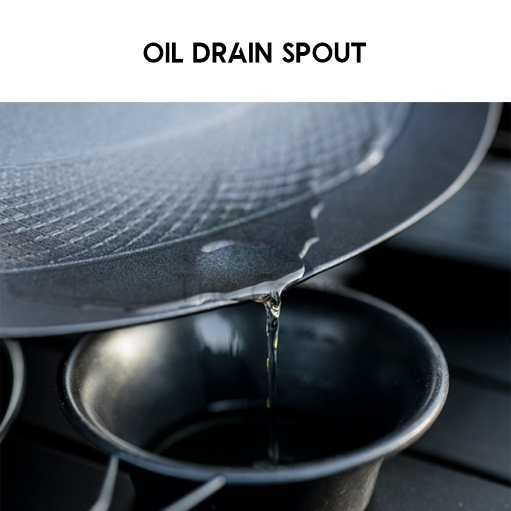 Blackdog BBQ Grill Pan Non Stick Coating Outdoor Camping Korean Style Design Wok Frying Cooking Cookware CBD2300CW011